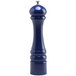 A Chef Specialties cobalt blue salt mill with a silver handle.