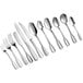 A group of Acopa Saxton stainless steel demitasse spoons.