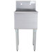 An Advance Tabco stainless steel commercial sink with legs and a drain.