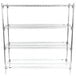 A chrome Metro Super Erecta stationary shelving unit with four shelves.