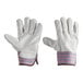 A pair of Cordova white leather work gloves.