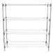 A chrome Metro stationary wire shelving unit with four shelves.