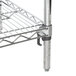 A close-up of a chrome Metro stationary shelf.