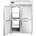 A Continental pass-through freezer with two half doors open.