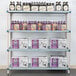 A MetroMax Q shelving unit with bottles and boxes on the shelves.