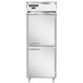 A white Continental reach-in freezer with silver half doors.