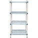 A white MetroMax Q shelving unit with three shelves.