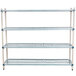 A white MetroMax metal shelving unit with three shelves.