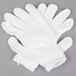 A pack of white Cordova polyester work gloves.