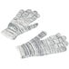 A pair of Cordova heavy weight jersey work gloves with grey and white stripes on a white background.