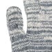 A close up of a pair of Cordova heavy weight work gloves with a white and gray pattern.