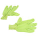 A pair of hi-vis yellow Cordova work gloves with green double palm.