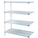 A white rectangular MetroMax Q shelving unit with three shelves.