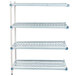 A white MetroMax Q shelving add on unit with a white metal grate.