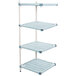 A white MetroMax Q shelving add on unit with three shelves on it.