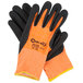 A pair of extra large Cordova Cor-Tex work gloves with black and orange trim.