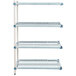 A white MetroMax Q shelving add on unit with three shelves.