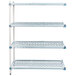 A white MetroMax Q shelving unit with three shelves.