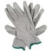 A pair of grey Cordova Cor-Grip gloves with green trim.