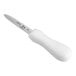 A Choice Boston style oyster knife with a white hourglass handle.