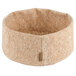 An 8" cork fabric bowl with a lid on it.