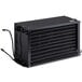 A black rectangular condenser coil with wires.