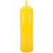 A yellow plastic Choice wide mouth squeeze bottle with a small cap.