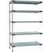 A MetroMax 4 metal shelving unit with 5 shelves.