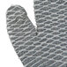 A close-up of a Cordova gray and white warehouse glove with a mesh pattern.
