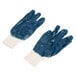 A pair of blue Cordova smooth nitrile gloves with white interlock lining.