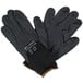 A pair of black Cordova Cor-Touch Foam Plus work gloves with black foam palm coating.