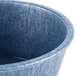 A close up of a blue polyethylene ramekin with a lid.