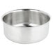 A stainless steel bowl for a Choice Deluxe Round Soup Chafer on a white background.