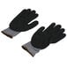 A pair of large black Cordova Conquest Plus gloves with grey stitching and black foam nitrile palms.