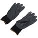 A pair of black Cordova warehouse gloves with black foam nitrile and nitrile dots on the palm.