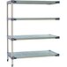 A MetroMax 4 stationary shelving add on unit with two shelves.