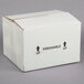 A white Nordic insulated shipping box with black text and arrows.
