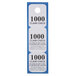 A close-up of a blue and white Choice Paper Coat Room Check Ticket with the words "1000"