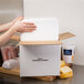 A person's hands opening a Nordic insulated shipping box with a polystyrene cooler inside.