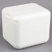 A white foam cube with a lid.