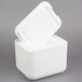 A Nordic white styrofoam container with a lid.