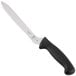 A Mercer Culinary Millennia bread knife with a black handle.