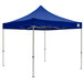 A blue Caravan Canopy tent with poles.