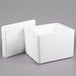 A white styrofoam box with a lid.