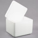 A white square insulated shipping box with a lid open.