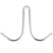 A pair of silver metal hooks.