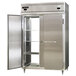 A large stainless steel Continental pass-through refrigerator/freezer with two doors.