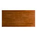 A rectangular solid wood table top with a rustic walnut finish.
