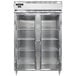 A Continental reach-in refrigerator with two glass doors.