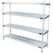 A white MetroMax i polymer shelving unit with four shelves.